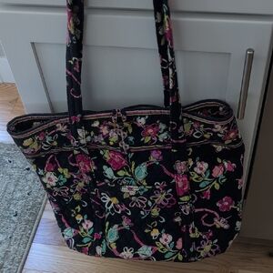 Vera Bradley Black Floral Tote